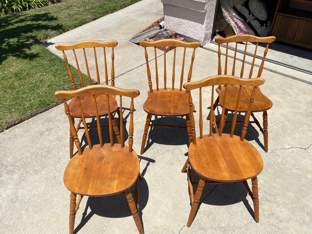 (X's 5) Vintage Swedish Wood Chairs