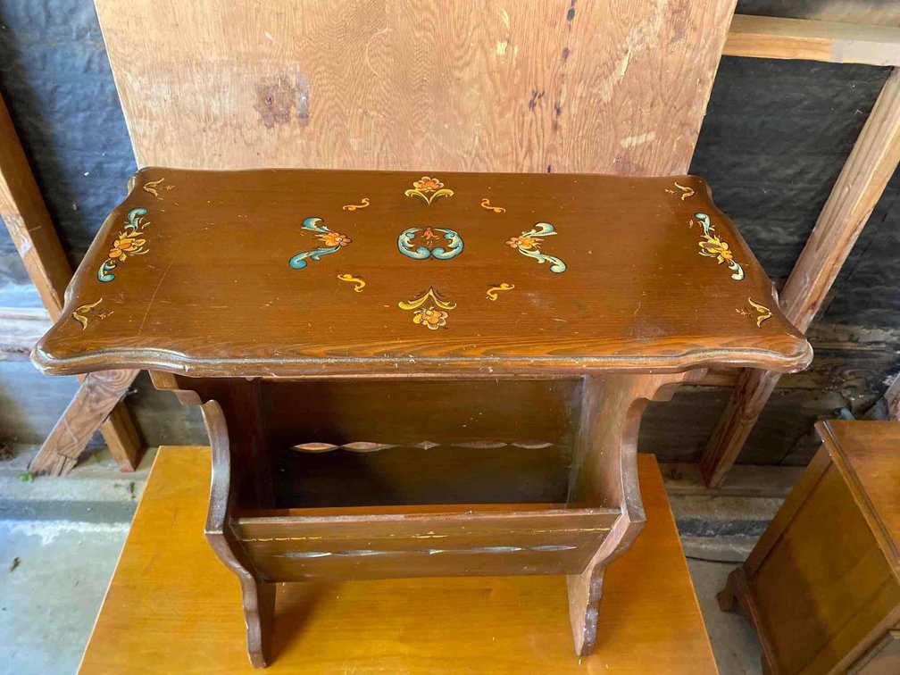 23" x 11" Vintage Victorian Wood Side Table