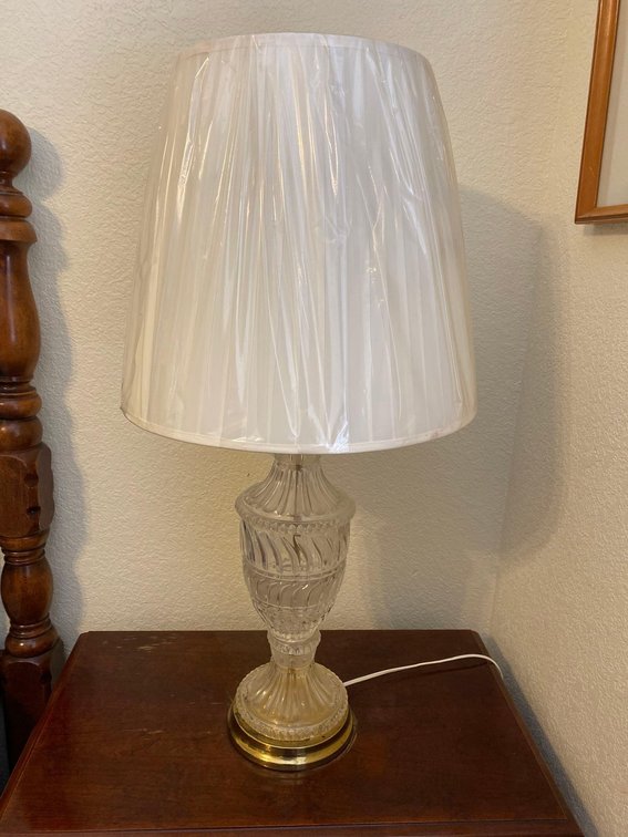 Large Vintage Glass Base Lamp