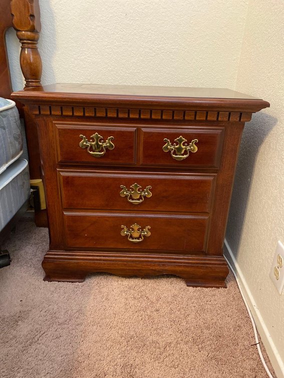 26" x 15" Vintage Dark Wood Side Table Dresser