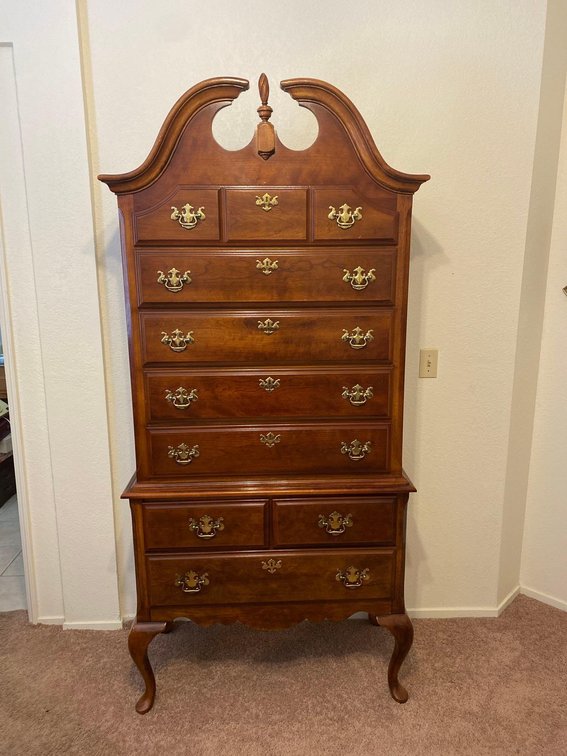 34" x 18" Vintage Dark Wood Dresser