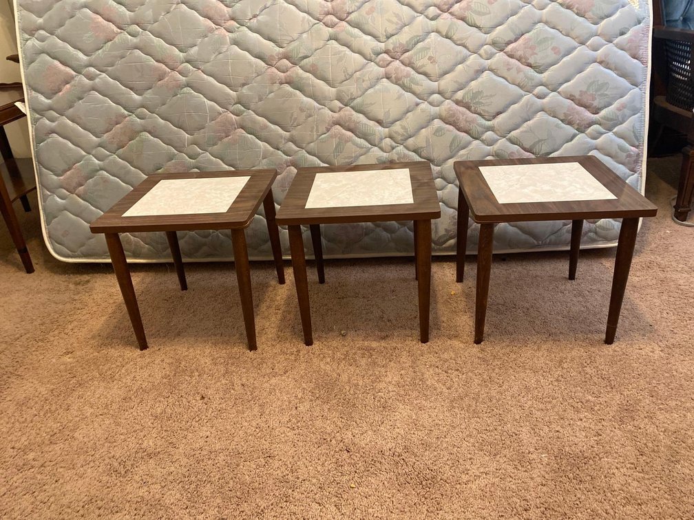 (X's 3) Laminate Wood Nesting Tables