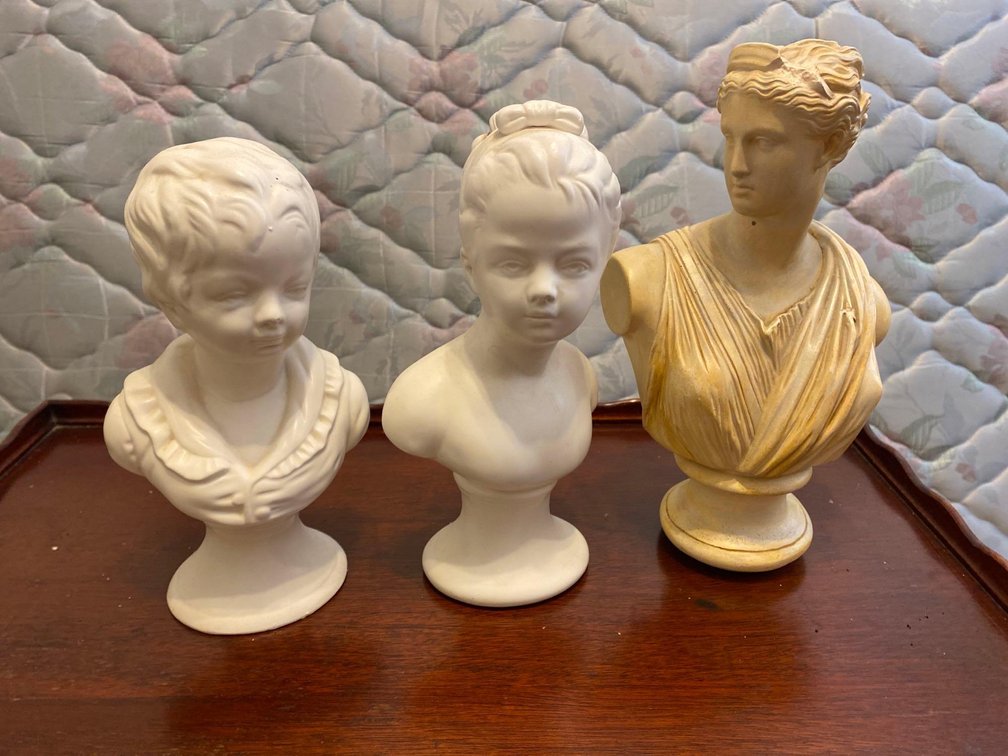 (X's 3) Vintage Victorian Sculpture Heads