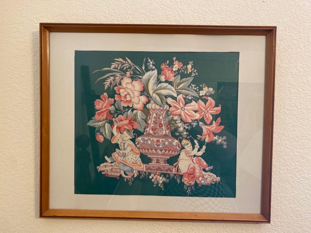 25" x 21" Flower Picture Painting in Frame