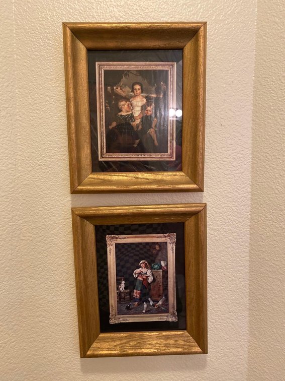 (X's 2) Vintage Antique Paintings in Wood Frames