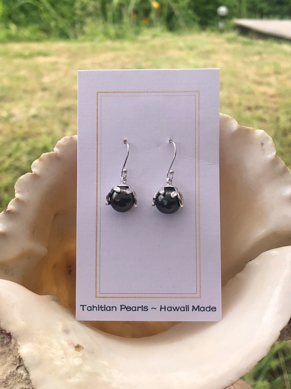Tahitian Pearl Leaf Design Dangles