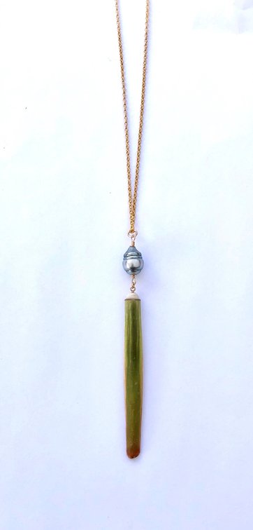 Tahitian Pearl and Sea Urchin Pendant