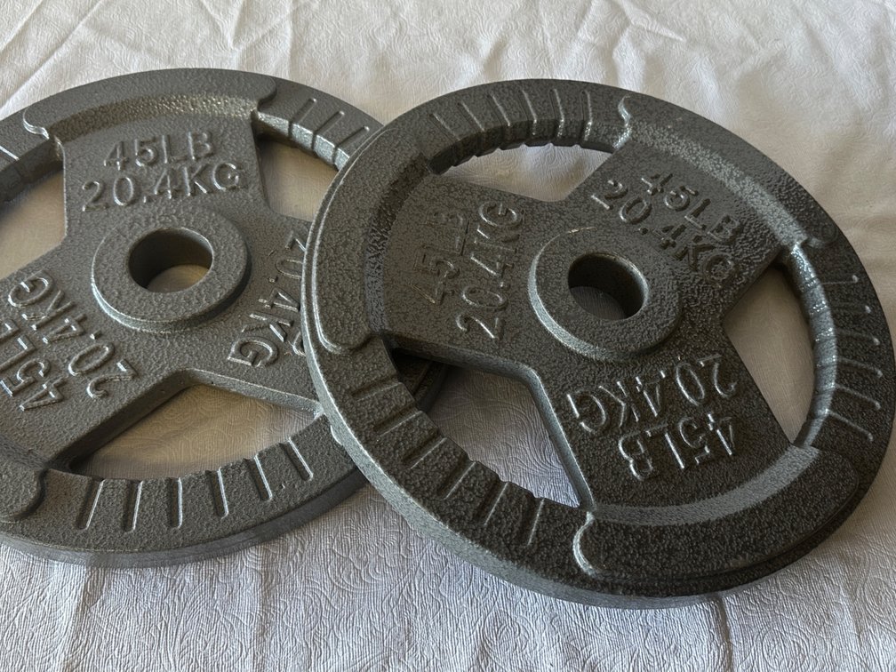 2x Cast Iron 2” 45 LB