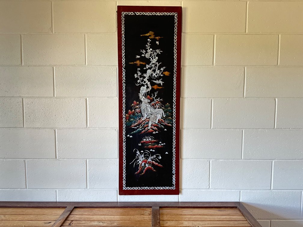 Vintage Inlayed Mother of Pearl Art 46” x 16”