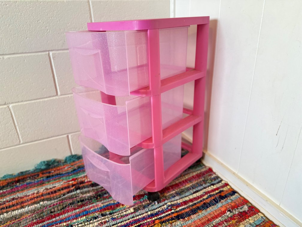 Pink Glitter Rolling Drawers