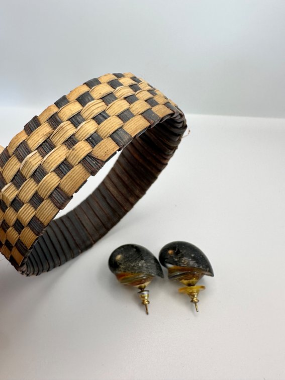 Lauhala by Nelson Kaai and Kupee Earrings 