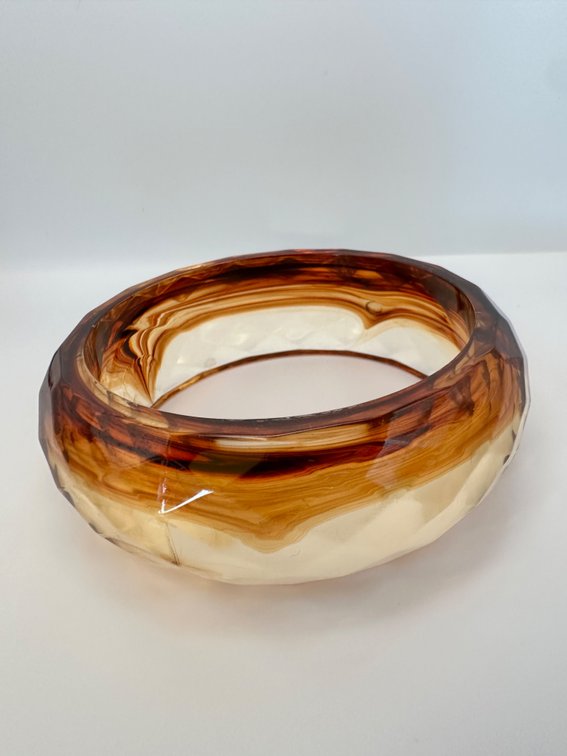 Art Deco Faceted Bangle Rootbeer