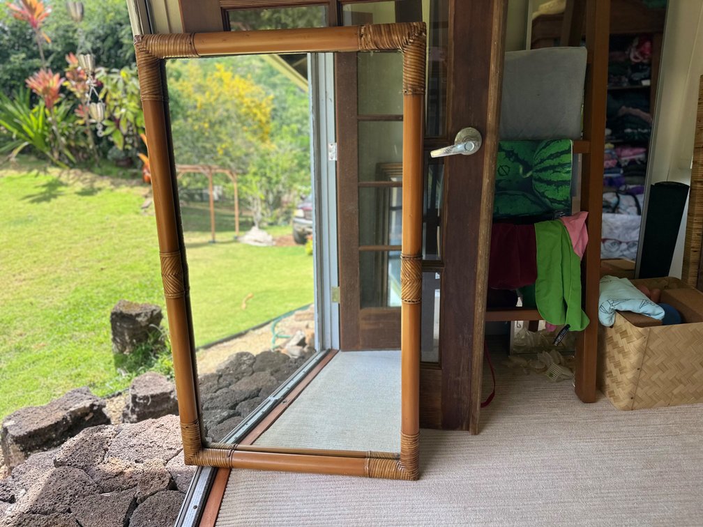 Heavy Quality Bamboo Mirror 47 x 27.5” 