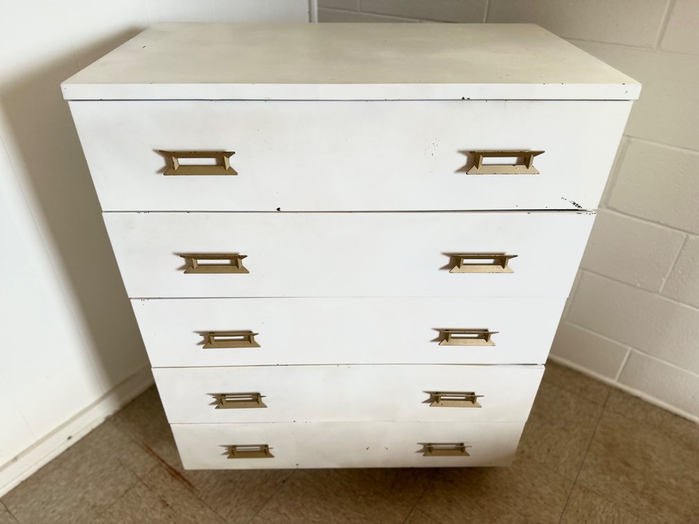 Mid Century Metal Dresser 32”x 18.5”x 40.5”
