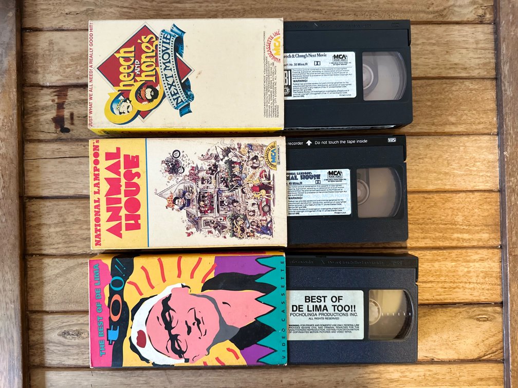 VHS Comedy Frank Delima, Cheech & Chong, and Animal House
