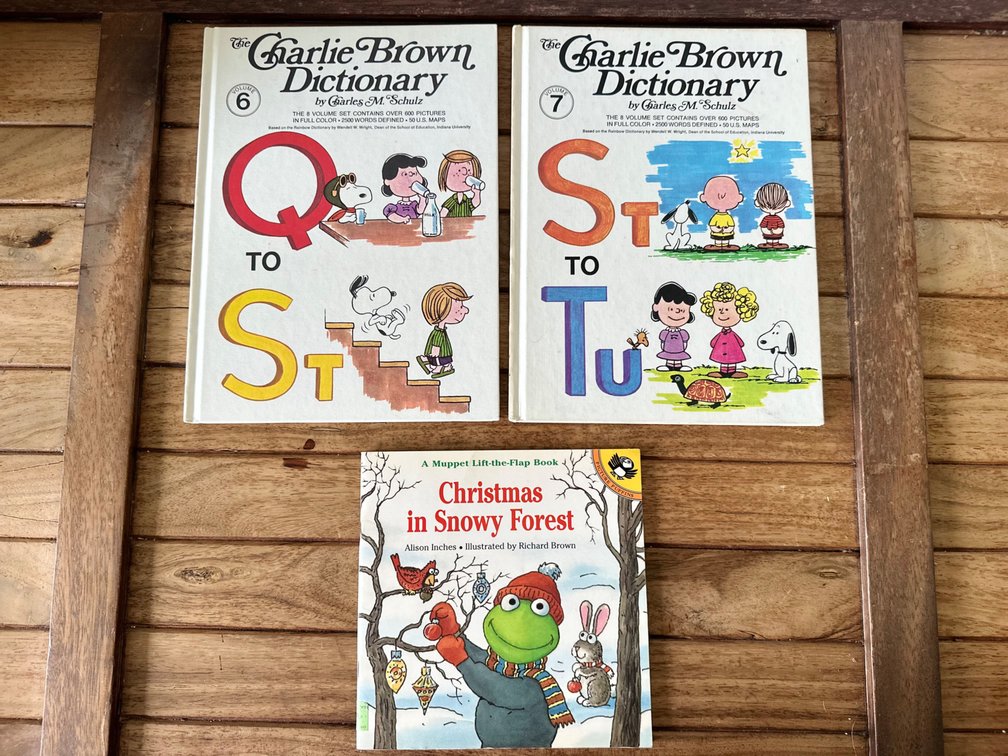 Vintage Collectible Books: Charlie Brown Dictionary and Muppet Christmas