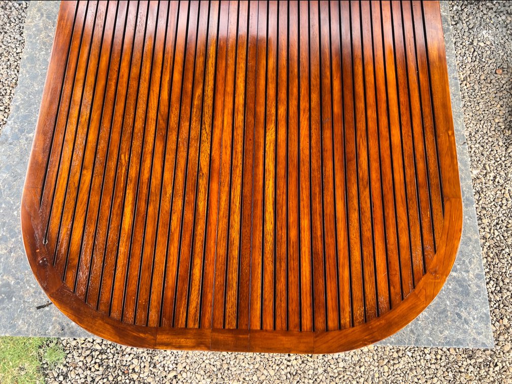 Solid wood table top with heavy glass top
