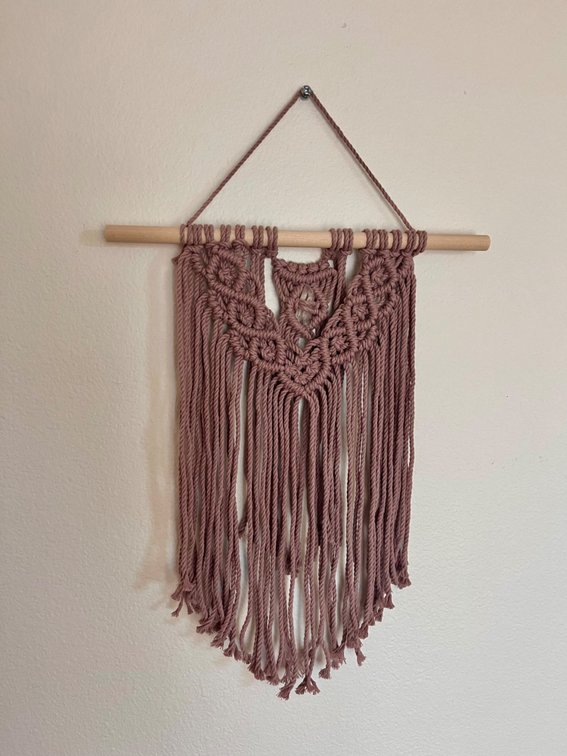 Handmade Macrame with Quartz Crystal 