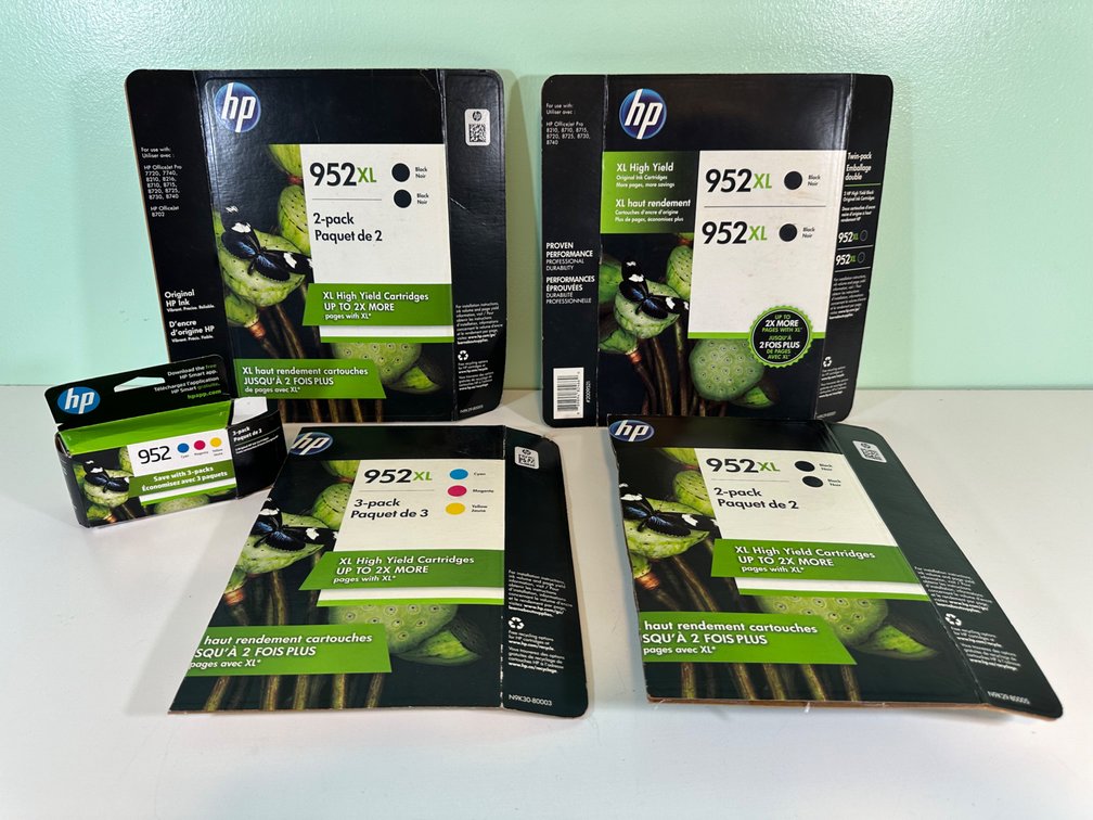HP 952XL Ink Cartridges (2018/2019), High Yield 2-Pack and 3-Pack for Older Models