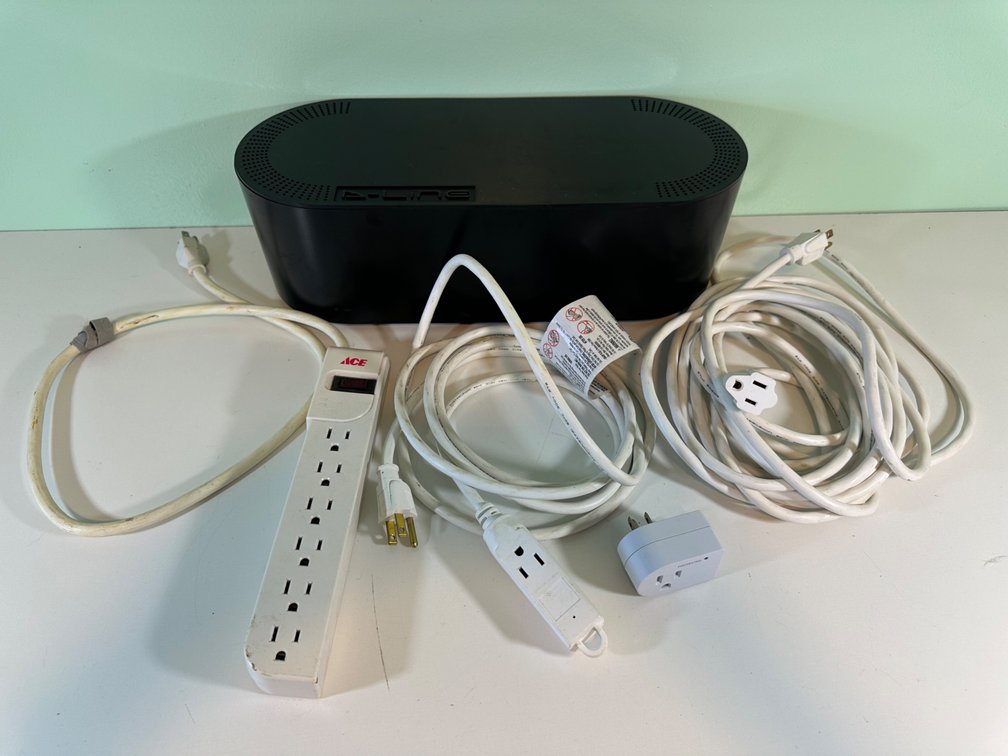 Electronics Cable Management & Extension Cord Bundle with D-Line Organizer Box