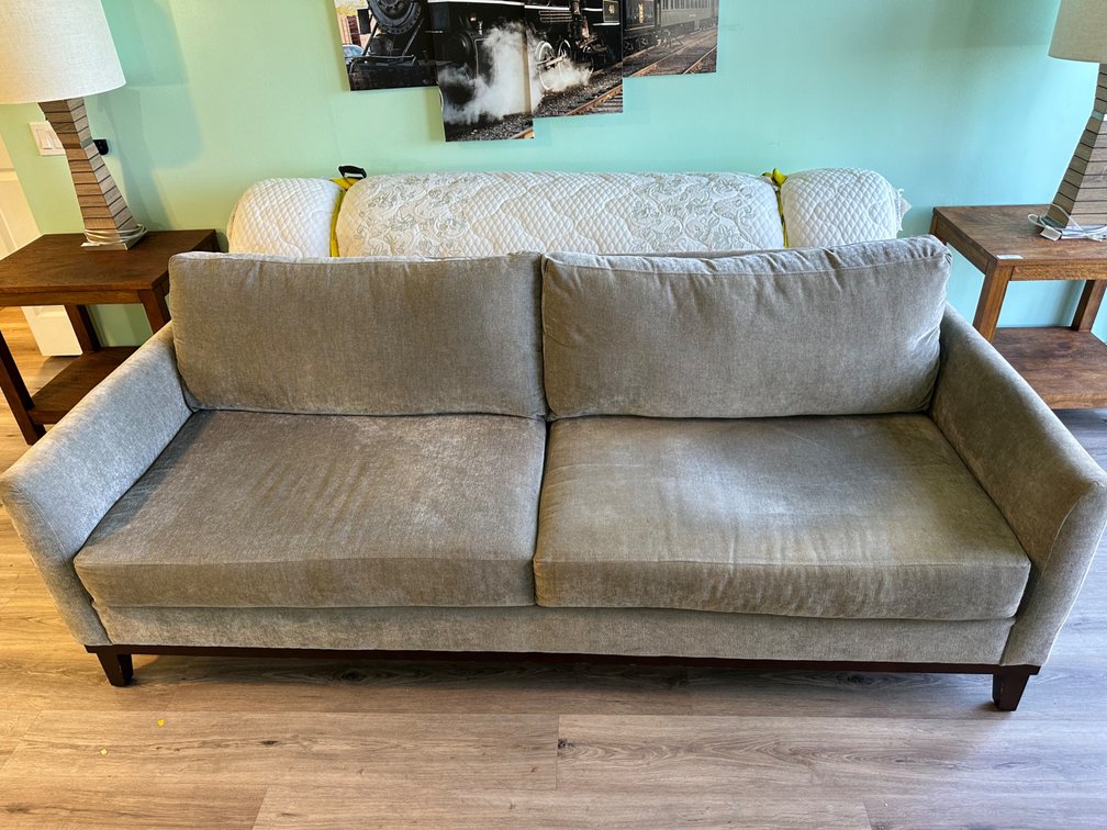Neutral Grey Two Seater Couch – Comfortable and Versatile