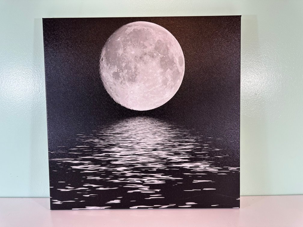 Moon Over Water Statement Wall Art – Approx. 20" x 20"