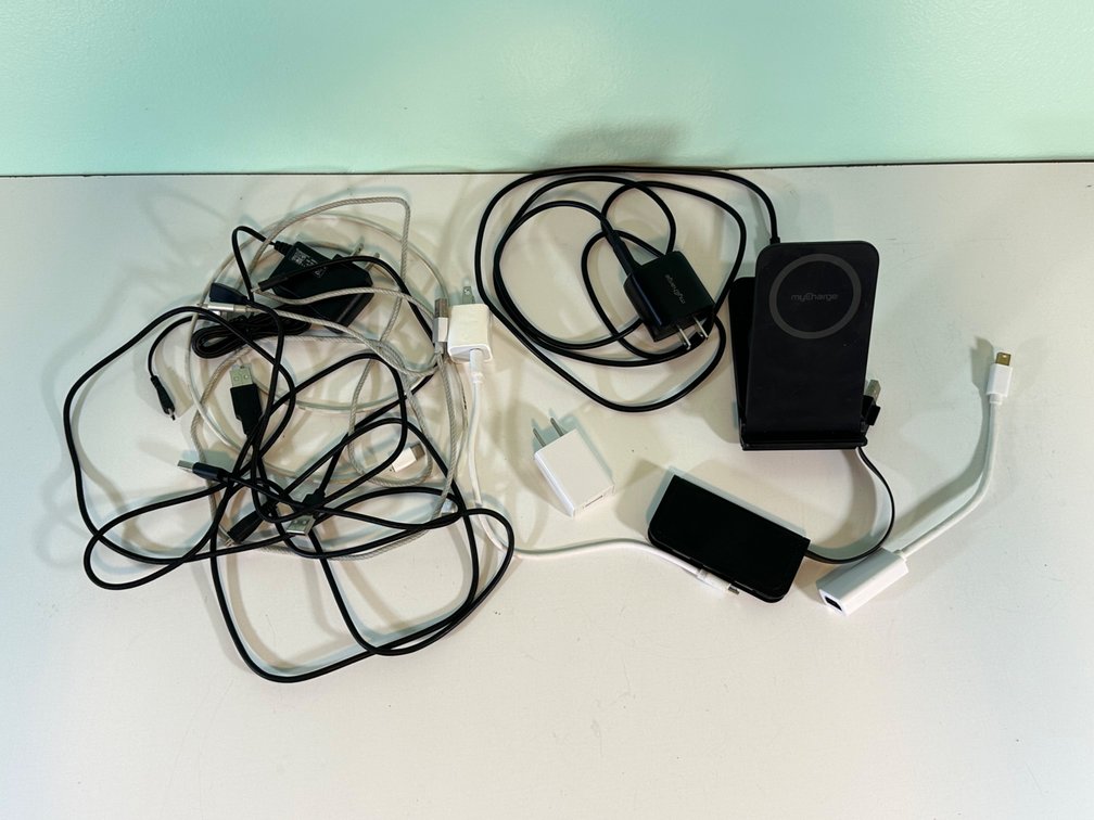 Charger Stand & Assorted Charger Cables/Adapters Bundle