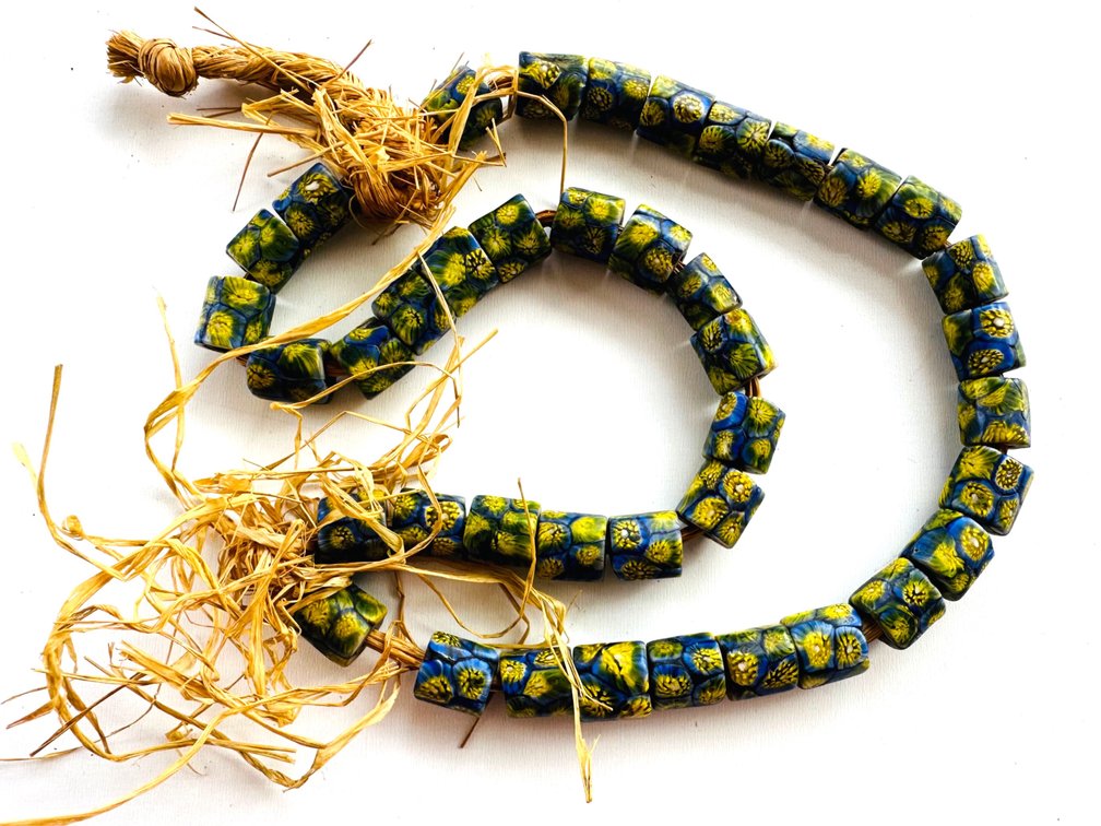 Venetian Millefiori African Trade Beads Necklace