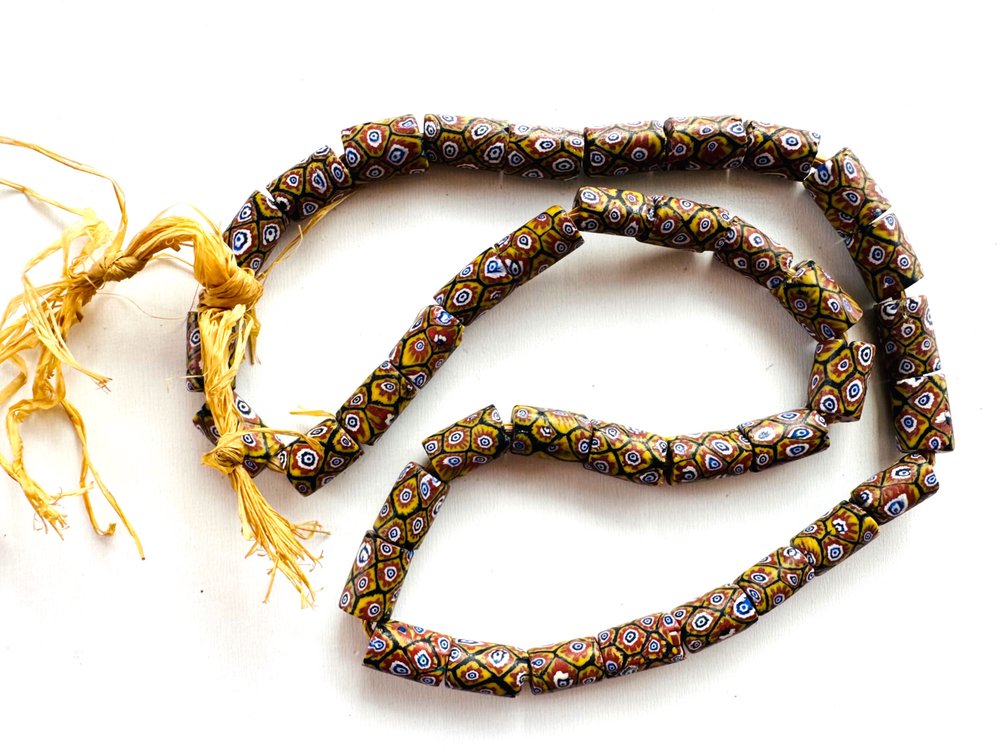 Venetian Millefiori African Trade Bead Necklace