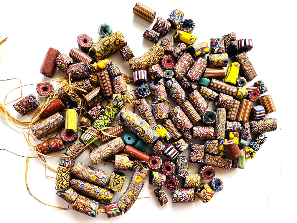 Loose Venetian Millefiori African Trade Beads – Ideal for Jewelry Making