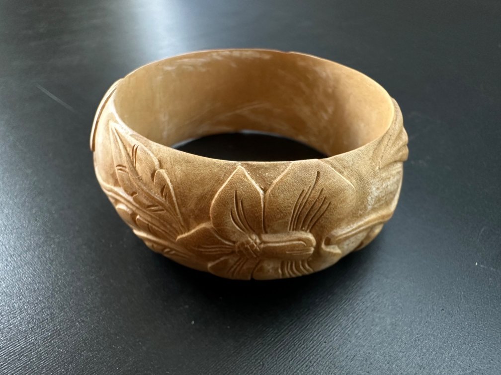 Unique Carved Floral Bracelet 