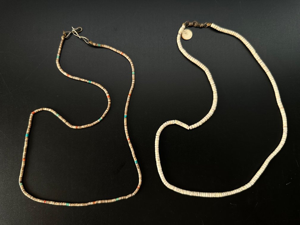 (X's 2) Two Earth Tone Shell Bead Necklaces – Natural Beauty with a Bohemian Touch