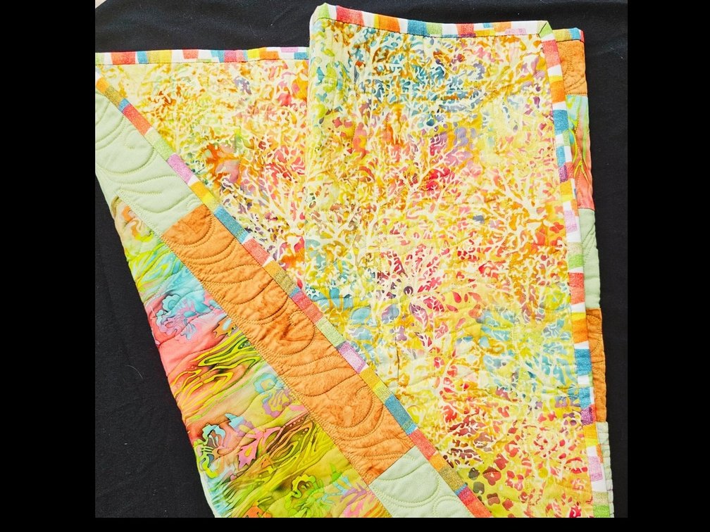 Rainbow colored quilt