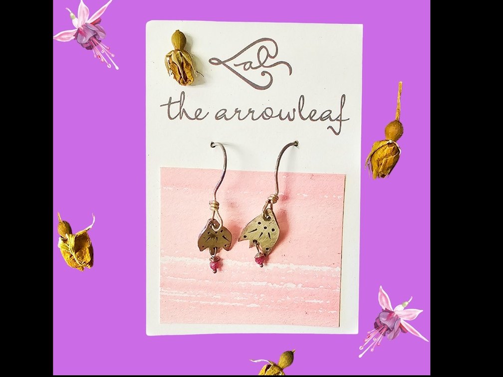 Fucghsia Sterling Silver Earrings by The Arrowleaf Heirloom Jewelry