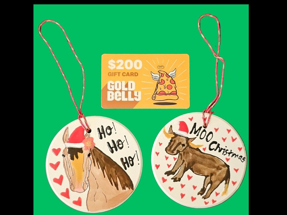Handmade Holiday Ornaments and Gift Certificate to Gold Belly