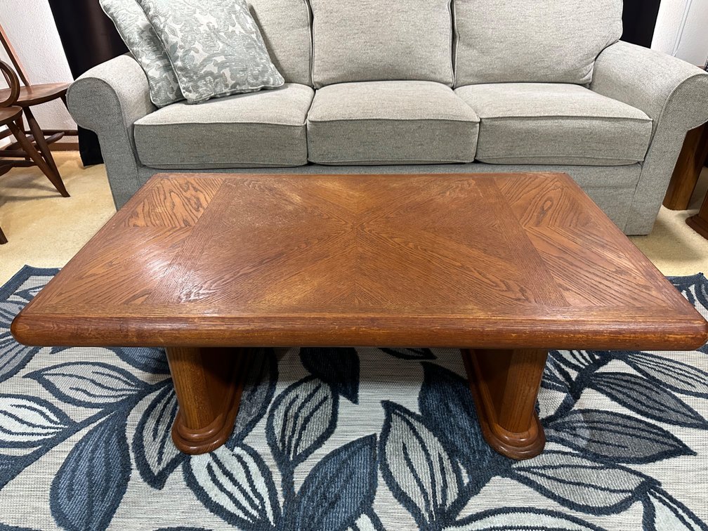 Solid Oak Coffee Table - Approx. 49" x 29" x 16.5", Sturdy and Elegant Design