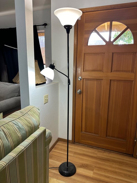 Approx. 72" Floor Lamp with Dual Plastic Shades
