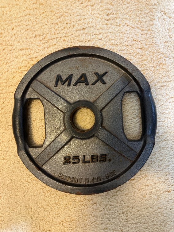 Twenty-five Pound Weight Plate for Strength Training