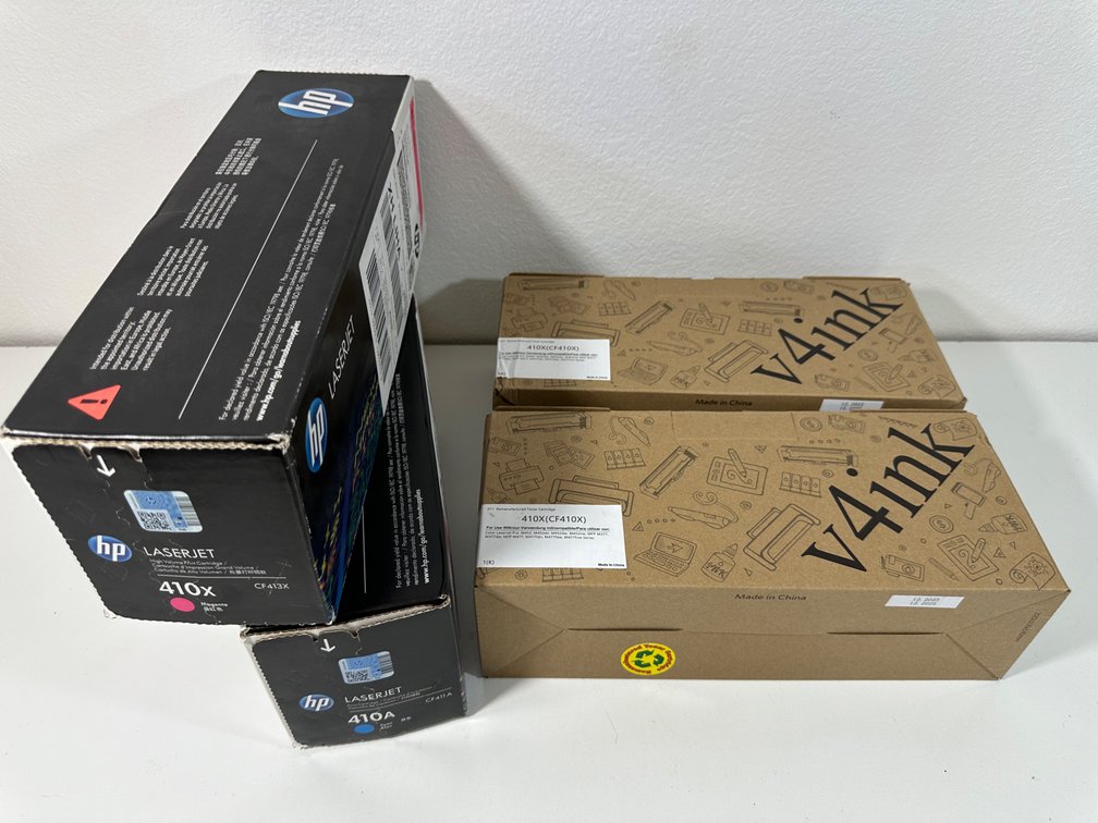 (X's 4) HP LaserJet Replacement Ink Cartridges - CF410X/CF411A/CF413X & V4ink CF410X (Lot of 4)