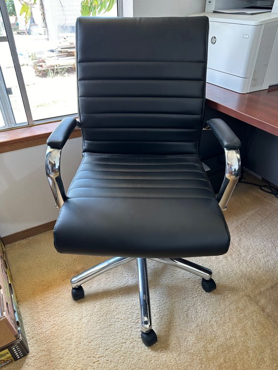 Modern Black Office Chair with Wheels
