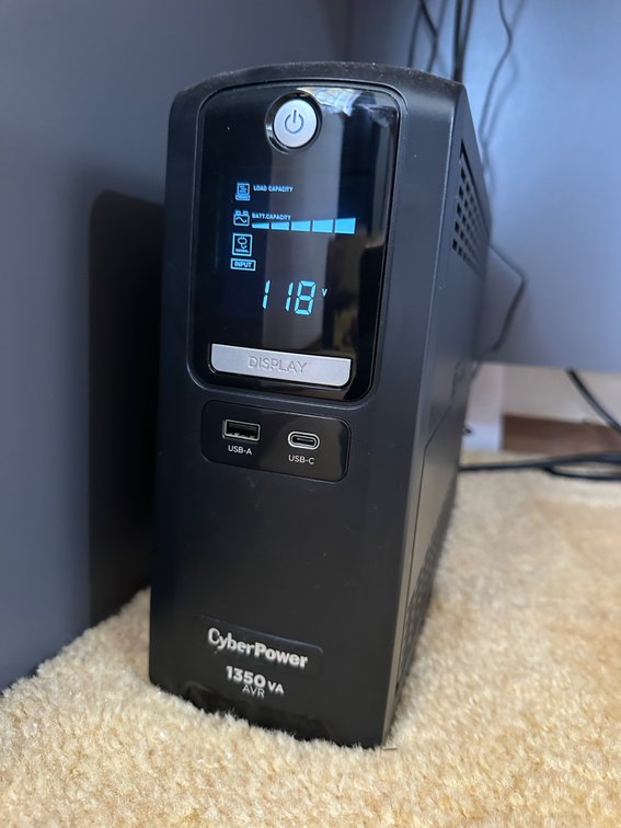 CyberPower 1350 VA AVR UPS Battery Backup & Surge Protector – USB-A and USB-C Ports