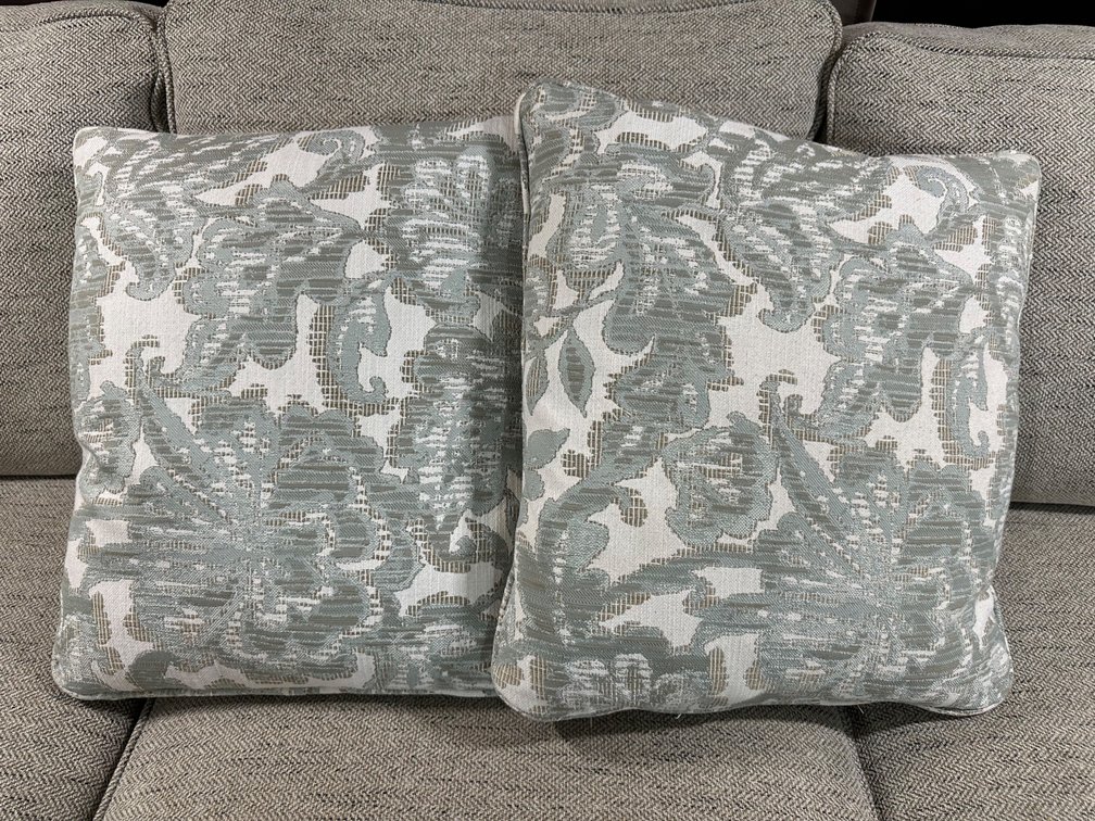 (X's 2) Set of Two Decorative Feather-Filled Pillows