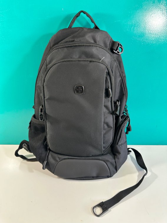 SwissGear Black Backpack with Airflow Back Support – Perfect for Backpacking & Outdoor Adventures