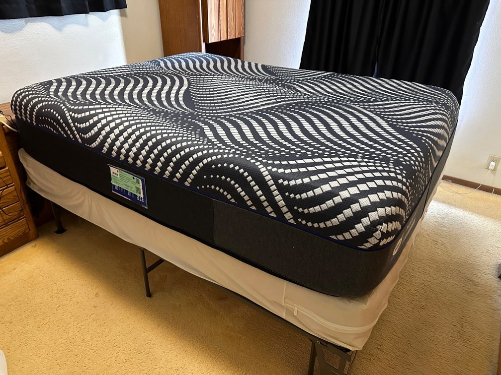Queen Mattress, Box Spring, and Taller Metal Frame – Recently Purchased