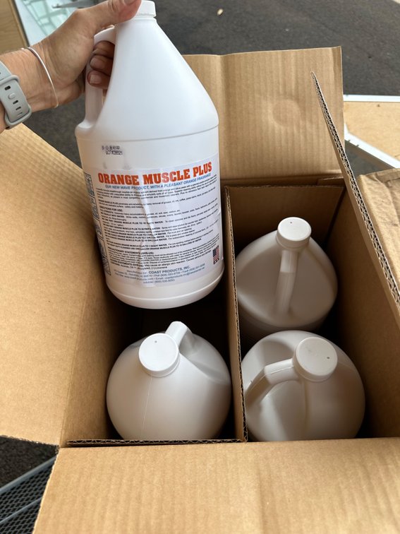 (X's 4) Four Gallons of Orange Muscle Concentrate Plus - Powerful Grease and Grime Cleaner