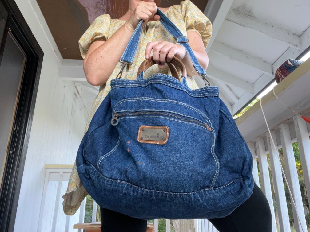 Vintage Denim Duffle Bag