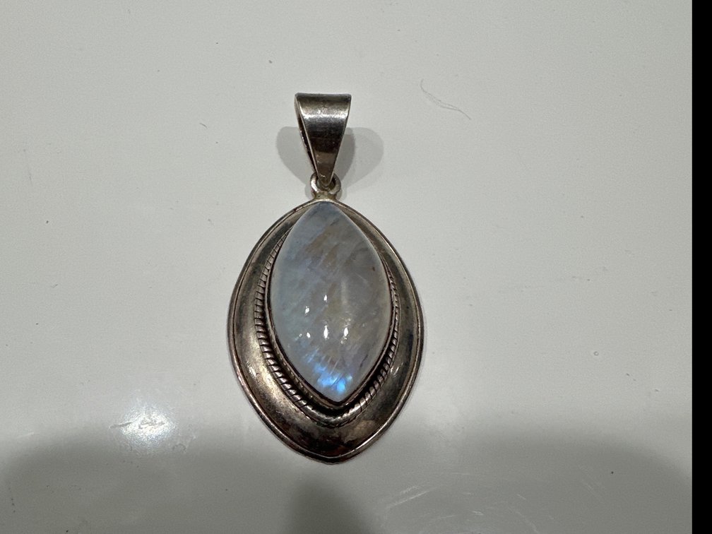 Moonstone and silver pendant