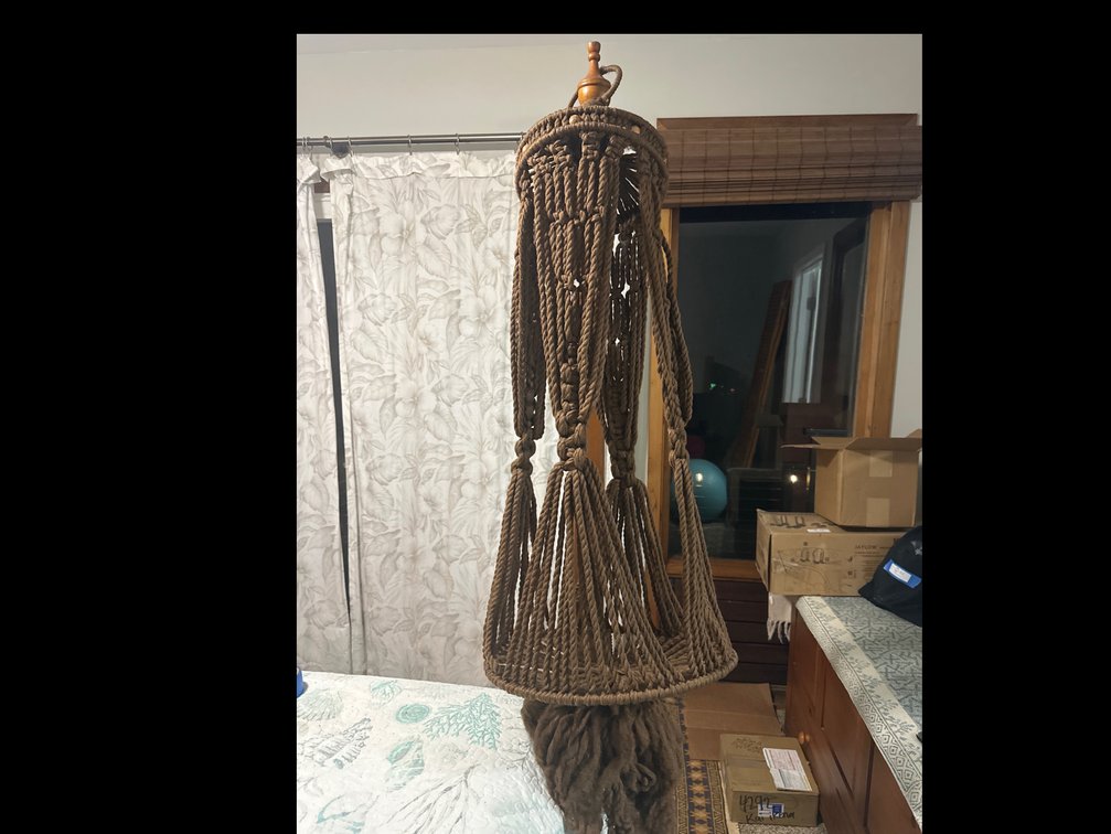 4’ vintage 70’s macrame plant hanger