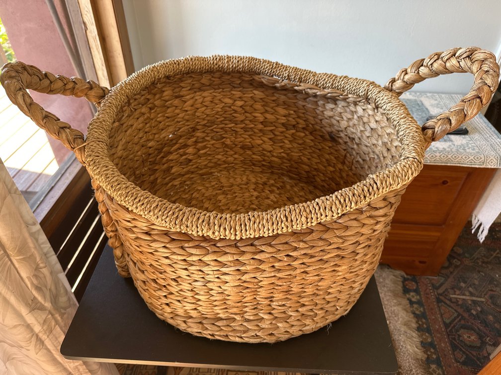Seagrass and wicker basket one lot