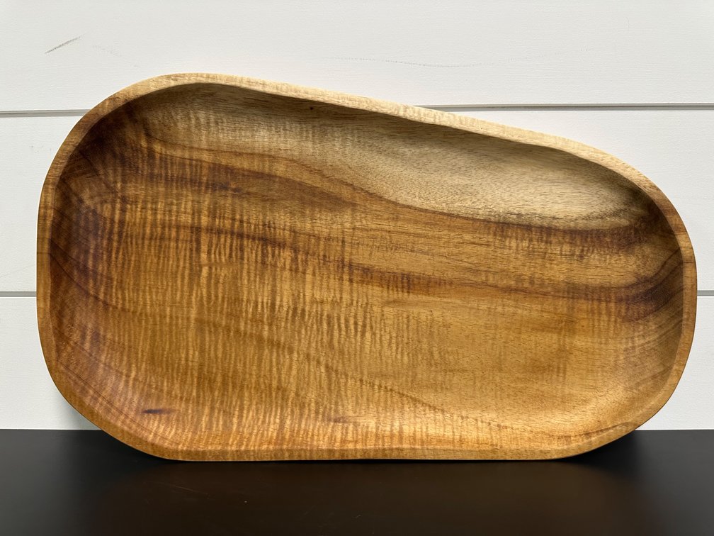Handcrafted Koa Wood Tray by Mark Hubbard – 18" x 10"